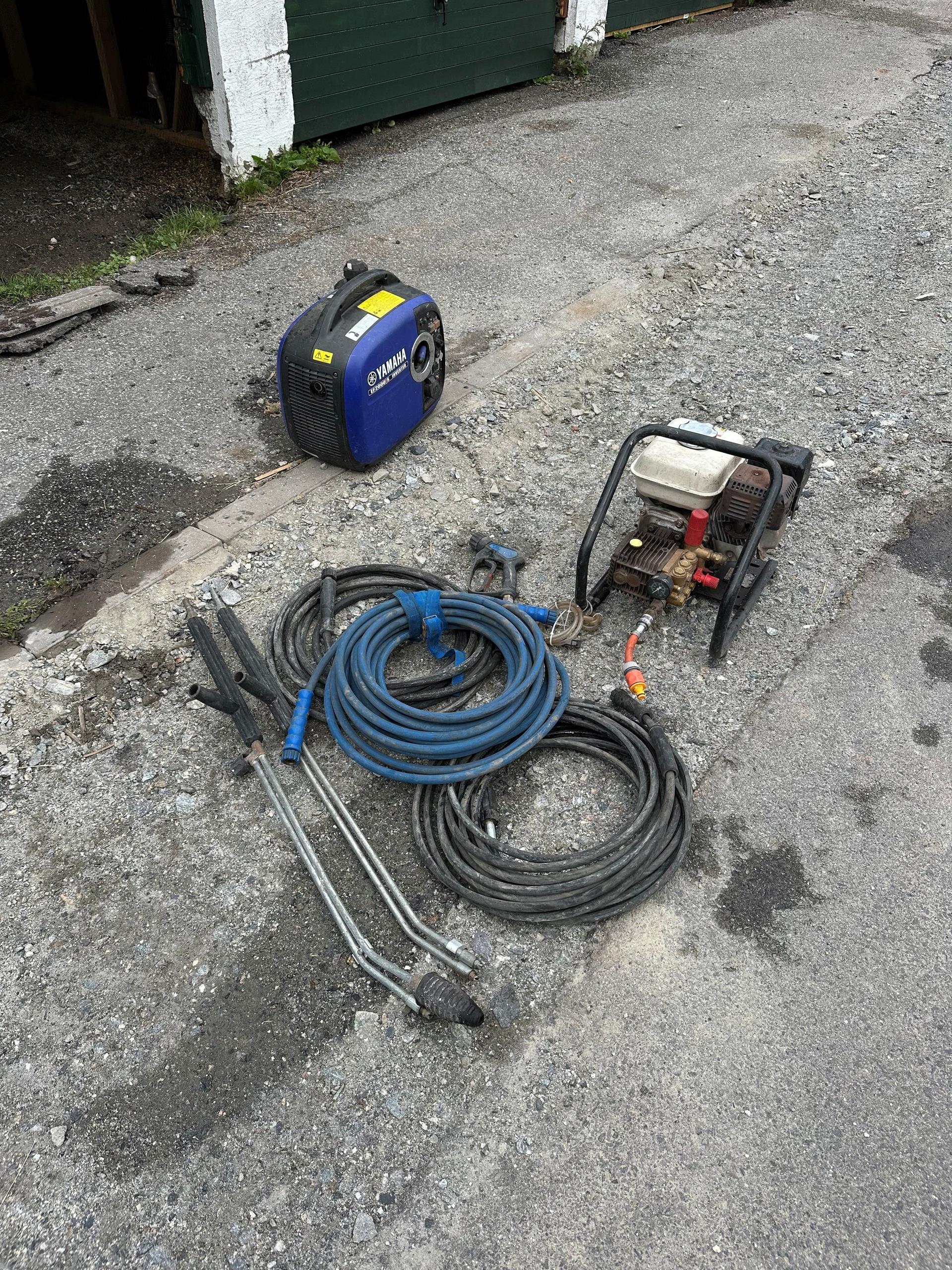 Lei kraftig høytrykkspyler med Honda-motor og 30 meter slange – Nesodden